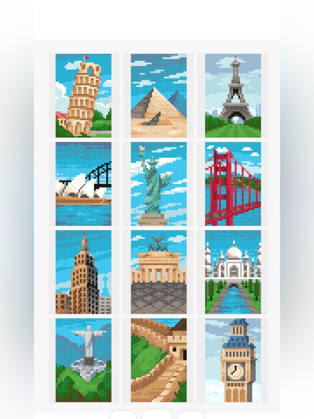 World Landmarks Diamond Art Decor - Blue Multi